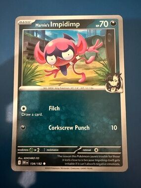 Marnie's Impidimp Pokemon Card - Basic (134/182)